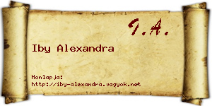 Iby Alexandra névjegykártya